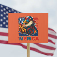 Funny American Eagle Eating Hot Dog Protest Sign 4th Of July Party Patriotic USA Flag - Wonder Print Shop