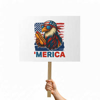 Funny American Eagle Eating Hot Dog Protest Sign 4th Of July Party Patriotic USA Flag - Wonder Print Shop