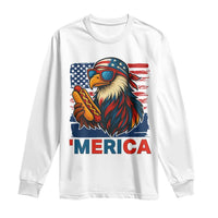 Funny American Eagle Eating Hot Dog Long Sleeve Shirt 4th Of July Party Patriotic USA Flag - Wonder Print Shop