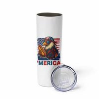 Funny American Eagle Eating Hot Dog Skinny Tumbler 4th Of July Party Patriotic USA Flag - Wonder Print Shop