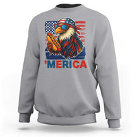 Funny American Eagle Eating Hot Dog Sweatshirt 4th Of July Party Patriotic USA Flag - Wonder Print Shop
