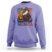 Funny American Eagle Eating Hot Dog Sweatshirt 4th Of July Party Patriotic USA Flag - Wonder Print Shop
