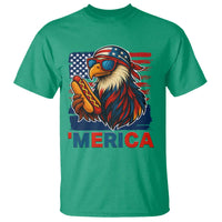 Funny American Eagle Eating Hot Dog T Shirt 4th Of July Party Patriotic USA Flag - Wonder Print Shop