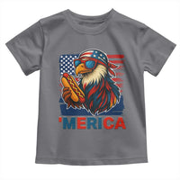 Funny American Eagle Eating Hot Dog Toddler T Shirt 4th Of July Party Patriotic USA Flag - Wonder Print Shop