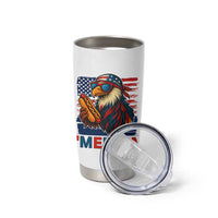 Funny American Eagle Eating Hot Dog Tumbler Cup 4th Of July Party Patriotic USA Flag - Wonder Print Shop