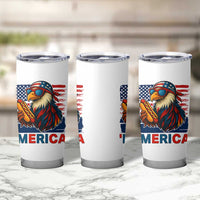 Funny American Eagle Eating Hot Dog Tumbler Cup 4th Of July Party Patriotic USA Flag - Wonder Print Shop
