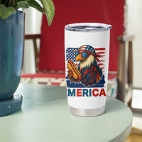 Funny American Eagle Eating Hot Dog Tumbler Cup 4th Of July Party Patriotic USA Flag - Wonder Print Shop