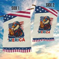 Funny American Eagle Eating Hot Dog Garden Flag 4th Of July Party Patriotic USA Flag