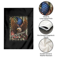 Patriotic Armed Eagle with  Camo Flag Garden Flag Military Patriotic USA Defense - Wonder Print Shop