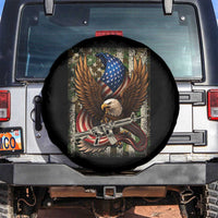 Patriotic Armed Eagle with  Camo Flag Spare Tire Cover Military Patriotic USA Defense - Wonder Print Shop
