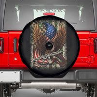 Patriotic Armed Eagle with  Camo Flag Spare Tire Cover Military Patriotic USA Defense - Wonder Print Shop