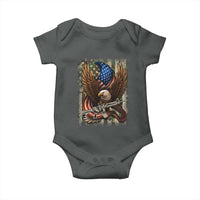 Patriotic Armed Eagle with  Camo Flag Baby Onesie Military Patriotic USA Defense - Wonder Print Shop