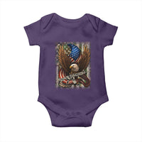 Patriotic Armed Eagle with  Camo Flag Baby Onesie Military Patriotic USA Defense - Wonder Print Shop