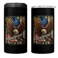 Patriotic Armed Eagle with  Camo Flag 4 in 1 Can Cooler Tumbler Military Patriotic USA Defense - Wonder Print Shop