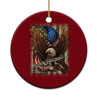 Patriotic Armed Eagle with  Camo Flag Ceramic Ornament Military Patriotic USA Defense - Wonder Print Shop