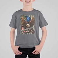 Patriotic Armed Eagle with  Camo Flag T Shirt For Kid Military Patriotic USA Defense - Wonder Print Shop