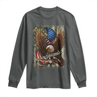 Patriotic Armed Eagle with  Camo Flag Long Sleeve Shirt Military Patriotic USA Defense - Wonder Print Shop