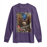 Patriotic Armed Eagle with  Camo Flag Long Sleeve Shirt Military Patriotic USA Defense - Wonder Print Shop