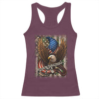 Patriotic Armed Eagle with  Camo Flag Racerback Tank Top Military Patriotic USA Defense - Wonder Print Shop