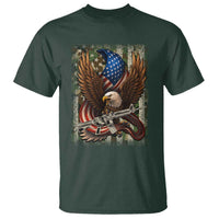 Patriotic Armed Eagle with  Camo Flag T Shirt Military Patriotic USA Defense - Wonder Print Shop