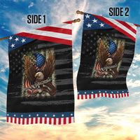Patriotic Armed Eagle with  Camo Flag Garden Flag Military Patriotic USA Defense