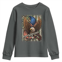 Patriotic Armed Eagle with  Camo Flag Youth Sweatshirt Military Patriotic USA Defense - Wonder Print Shop
