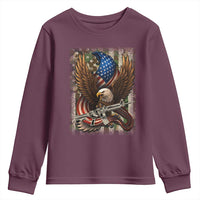Patriotic Armed Eagle with  Camo Flag Youth Sweatshirt Military Patriotic USA Defense - Wonder Print Shop