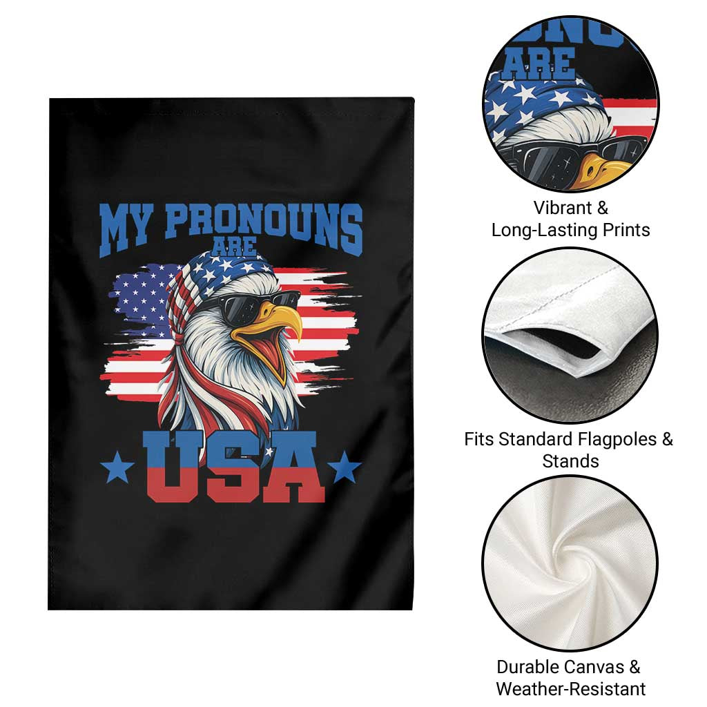 My Pronouns Are USA Garden Flag Bold Patriotic Eagle with American Flag Bandana Mullet - Wonder Print Shop