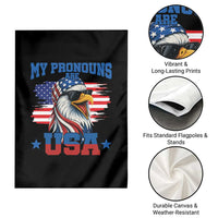 My Pronouns Are USA Garden Flag Bold Patriotic Eagle with American Flag Bandana Mullet - Wonder Print Shop