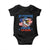 My Pronouns Are USA Baby Onesie Bold Patriotic Eagle with American Flag Bandana Mullet - Wonder Print Shop