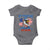 My Pronouns Are USA Baby Onesie Bold Patriotic Eagle with American Flag Bandana Mullet - Wonder Print Shop