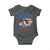 My Pronouns Are USA Baby Onesie Bold Patriotic Eagle with American Flag Bandana Mullet - Wonder Print Shop