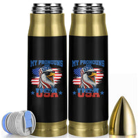 My Pronouns Are USA Bullet Tumbler Bold Patriotic Eagle with American Flag Bandana Mullet - Wonder Print Shop