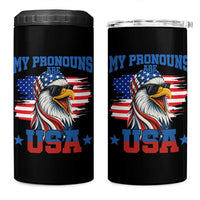 My Pronouns Are USA 4 in 1 Can Cooler Tumbler Bold Patriotic Eagle with American Flag Bandana Mullet - Wonder Print Shop