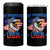 My Pronouns Are USA 4 in 1 Can Cooler Tumbler Bold Patriotic Eagle with American Flag Bandana Mullet - Wonder Print Shop