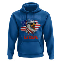 My Pronouns Are USA Hoodie Bold Patriotic Eagle with American Flag Bandana Mullet - Wonder Print Shop