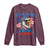 My Pronouns Are USA Long Sleeve Shirt Bold Patriotic Eagle with American Flag Bandana Mullet - Wonder Print Shop