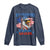 My Pronouns Are USA Long Sleeve Shirt Bold Patriotic Eagle with American Flag Bandana Mullet - Wonder Print Shop