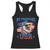 My Pronouns Are USA Racerback Tank Top Bold Patriotic Eagle with American Flag Bandana Mullet - Wonder Print Shop