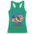 My Pronouns Are USA Racerback Tank Top Bold Patriotic Eagle with American Flag Bandana Mullet - Wonder Print Shop