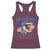 My Pronouns Are USA Racerback Tank Top Bold Patriotic Eagle with American Flag Bandana Mullet - Wonder Print Shop