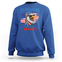 My Pronouns Are USA Sweatshirt Bold Patriotic Eagle with American Flag Bandana Mullet - Wonder Print Shop