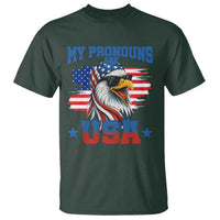 My Pronouns Are USA T Shirt Bold Patriotic Eagle with American Flag Bandana Mullet - Wonder Print Shop