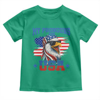 My Pronouns Are USA Toddler T Shirt Bold Patriotic Eagle with American Flag Bandana Mullet - Wonder Print Shop