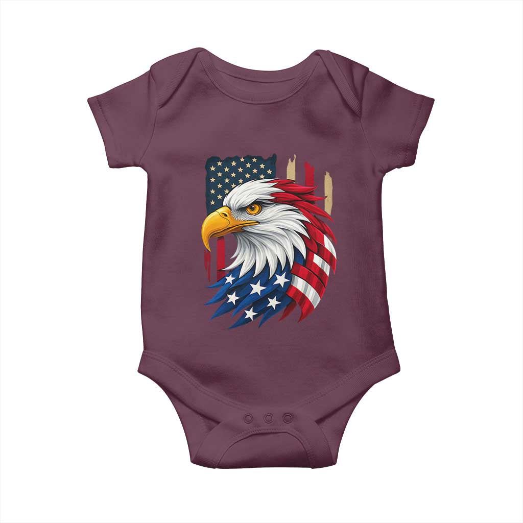 Fierce American Eagle Baby Onesie Bold Patriotic 4th of July USA Freedom - Wonder Print Shop