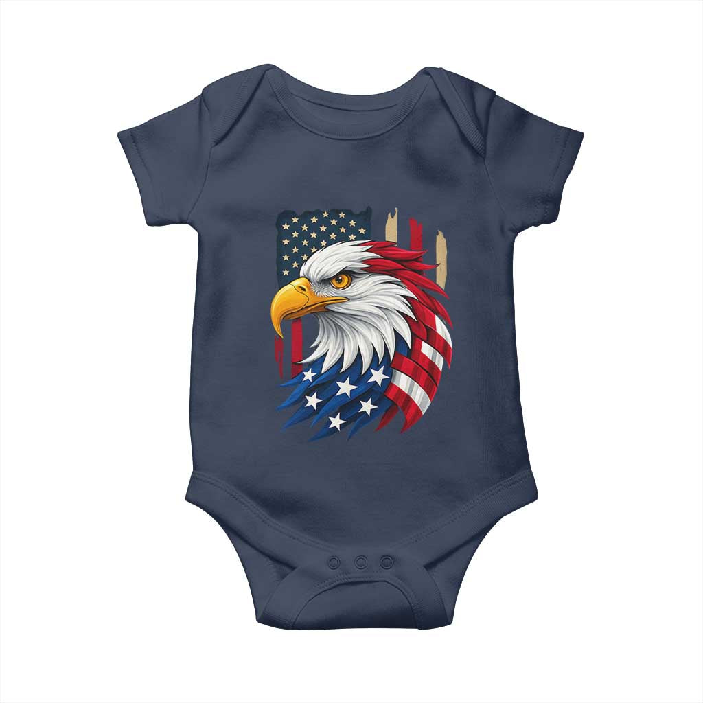 Fierce American Eagle Baby Onesie Bold Patriotic 4th of July USA Freedom - Wonder Print Shop