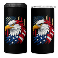 Fierce American Eagle 4 in 1 Can Cooler Tumbler Bold Patriotic 4th of July USA Freedom - Wonder Print Shop