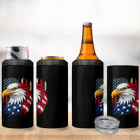 Fierce American Eagle 4 in 1 Can Cooler Tumbler Bold Patriotic 4th of July USA Freedom - Wonder Print Shop
