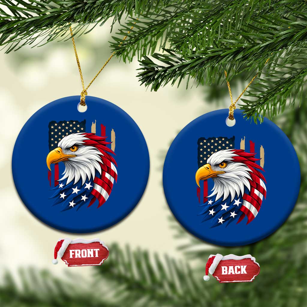 Fierce American Eagle Ceramic Ornament Bold Patriotic 4th of July USA Freedom - Wonder Print Shop