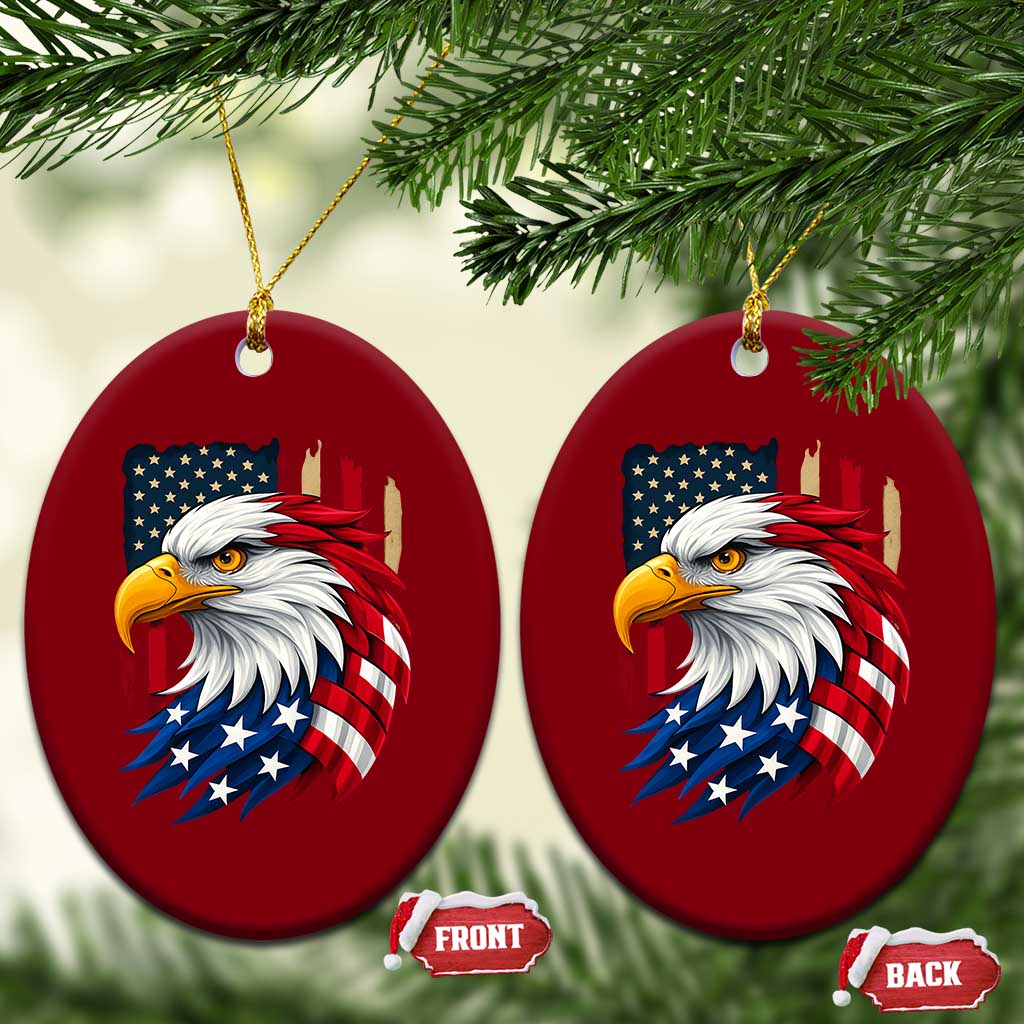 Fierce American Eagle Ceramic Ornament Bold Patriotic 4th of July USA Freedom - Wonder Print Shop